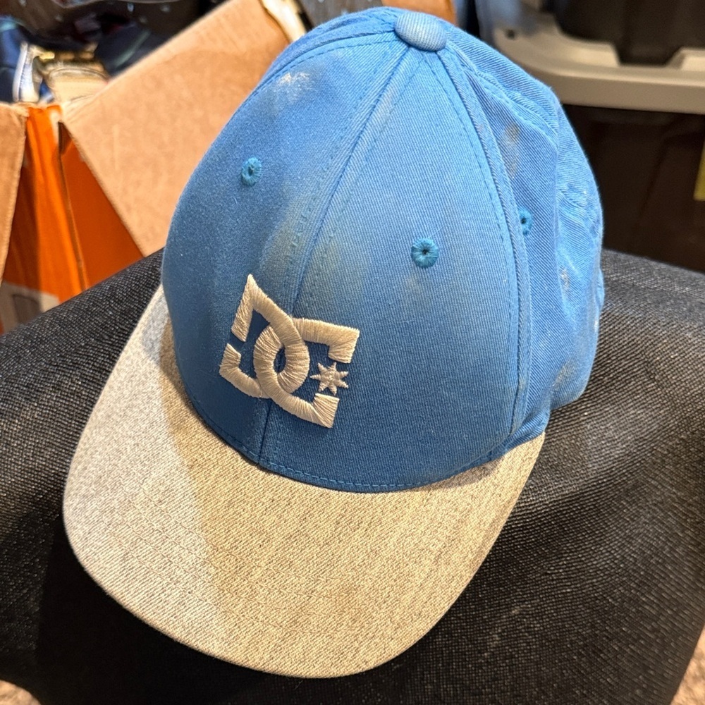 DC Bright Blue and Heather Gray Snapback Cap